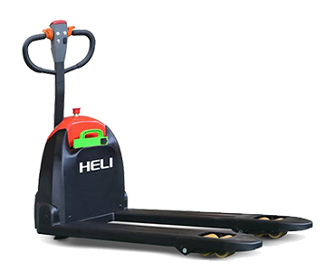 Red Heli lithium pallet jack in white background